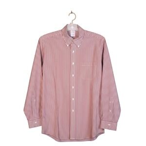 Brooks Brothers Mens Original Polo Non Iron Shirt Red Stripe - 16 1/2 37
